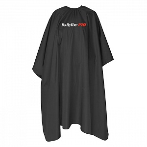 Пеньюар с логотипом "BABYLISS PRO", размер 150Х140см, черный, материал полиэстер.