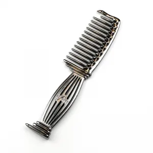 LUXURY COLLECTION COMB BLACK - Расческа металлическая Парфенон, Коллекция Люкс, длина 225мм, черная