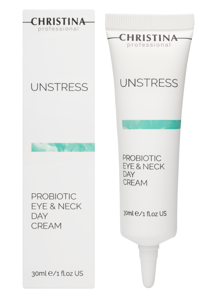 CHRISTINA Unstress Probiotic Eye & Neck Day Cream - дневной крем с пробиотическим действием для кожи вокруг глаз и шеи , 30 мл. УЦЕНКА