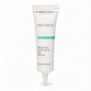 CHRISTINA Unstress Probiotic Eye & Neck Day Cream - дневной крем с пробиотическим действием для кожи вокруг глаз и шеи , 30 мл.