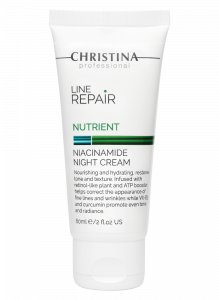 CHRISTINA Line Repair Nutrient Niacinamide Night Cream - восстанавливающий ночной крем, 60 мл.
