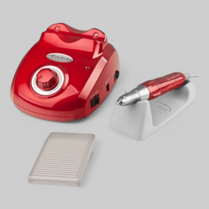 Машинка для маникюра "COMBI 24" тип дрели "MH24" - до 20000об/мин, реверс, педаль управления включением/выключением, подставка под дрель (бордовая)