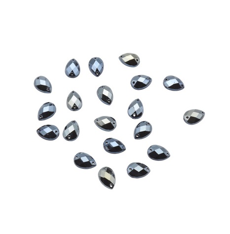 Стразы "листики", цвет "кристальный хамелион", 24 шт., разм.1,6х3,2 мм