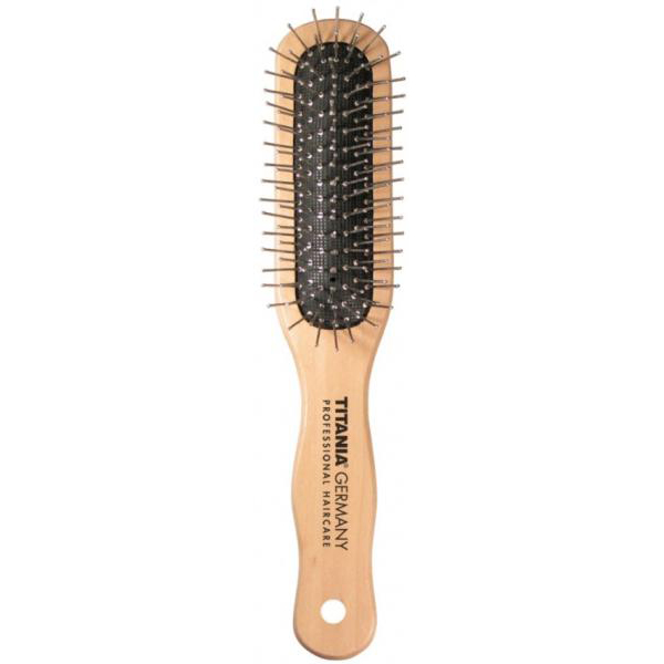 WIRE MASSAGE BRUSH, WOOD, ANG. - Щетка массажная для волос