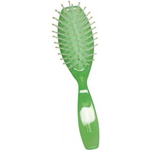 Массажная щетка для волос на резиновой основе, пластиковые зубья, 7 рядов, длина 18см. (ассорти)