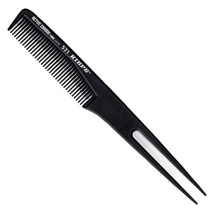 Расчёска "KIEPE ACTIVE CARBON 521" карбоновая, для начеса с двойной вилкой, с антибактериальным покрытием.
