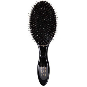 МАССАЖНАЯ ЩЁТКА CERAMIC+ION SUPREME COMBO BLACK SERIES НЕЙЛОНОМ И НАТУРАЛЬНОЙ ЩЕТИНОЙ, ЧЕРНАЯ