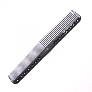 SUPER CUTTING COMB CARBON BLACK -Расческа для стрижки, комбинированная, пластиковая, длина 185мм, че