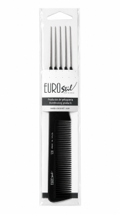 COMB STYLING 5 METALLIC PINS 19,5 CM - РАСЧЕСКА ПАРИКМАХЕРСКАЯ