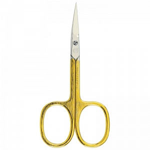 Ножницы для ногтей,с узким изогнутым полотном, золотое метализированное покрытие ручек,размер 3,5