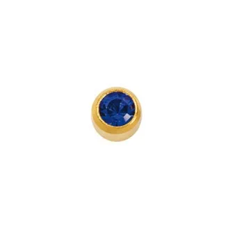 MINY SEPTEMBER BIRTHSTONE-Камень Сапфир месяц сентябрь позолоченный