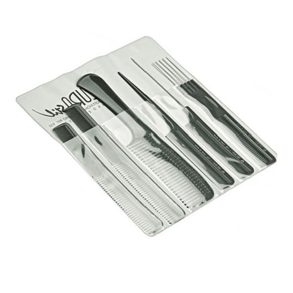 Расчёска "ES-128", для укладки волос с металлической вилкой, нейлон.