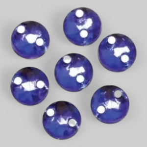 Стразы круглые, цвет "светлый сапфир", 24 шт., диам.3 мм