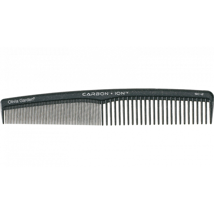 Olivia Garden Carbon+ Ion Comb Sc - 2 - расческа скошенная редкозубая, 20 см.