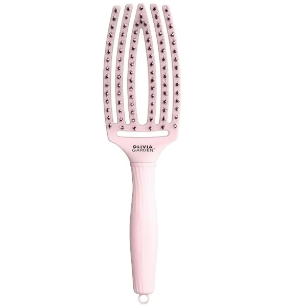 FINGERBRUSH Care Iconic Boar&Nylon Pastel Pink M-Массажная щётка Care Iconic Boar&Nylon, розовая Med