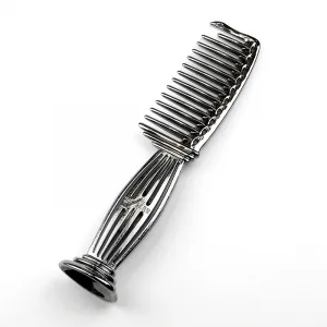 LUXURY COLLECTION COMB BLACK - Расческа металлическая Парфенон с подставкой, Коллекция Люкс