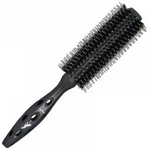 Брашинг для волос "Carbon Tiger Brush", комбинированная щетина, с антистатическим эффектом, с деревянной эргономичной ручкой, 48мм.