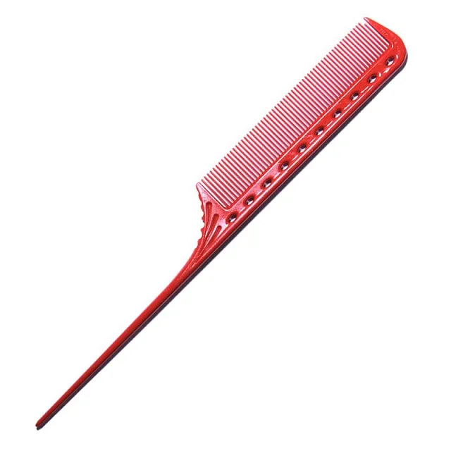 TAIL COMB RED - Расческа для окрашивания с хвостиком, карбоновая, длина 216мм, красная.