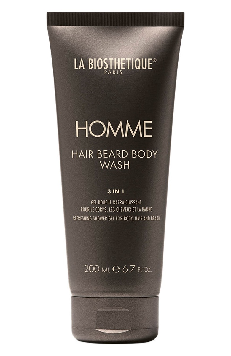 La Biosthetique Homme Hair Beard Body Wash - освежающий гель для тела, волос и бороды, 200 мл.