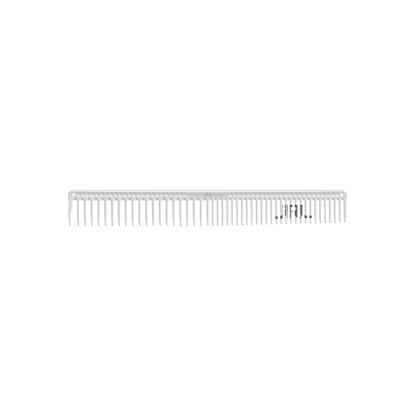 JRL LONG ROUND TOOTH CUTTING COMB 9", WHITE-ПАРИКМАХЕРСКАЯ РАСЧЕСКА ДЛИННАЯ С ЗАКРУГЛЕННЫМИ ЗУБЦАМИ 