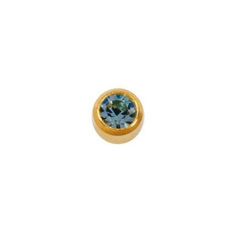 MINY MARCH BIRTHSTONE Серьги для прокола в Завальцовке, камень-АКВАМАРИН позолоченный