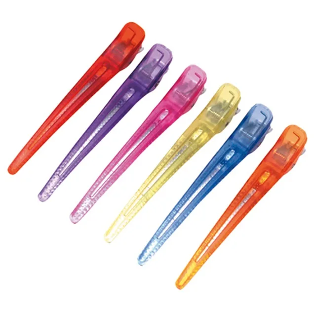 BAG 6 CLIPS ASSORTED COLOURS - ЗАЖИМЫ ПЛАСТИКОВЫЕ ДЛЯ ВОЛОС