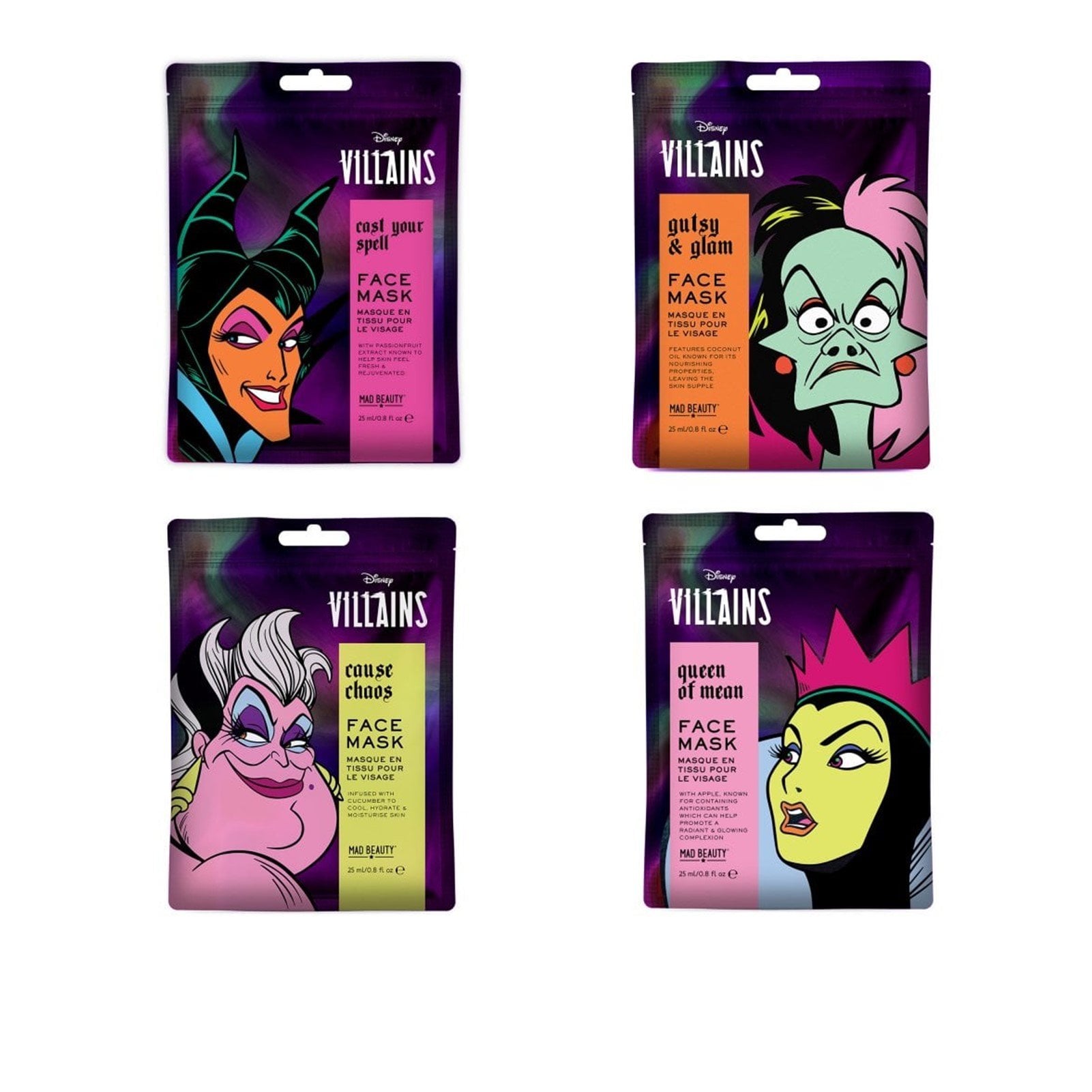 DISNEY POP VILLAINS FACE MASK COLLECTION - ТКАНЕВЫЕ КОСМЕТИЧЕСКИЕ МАСКИ ДЛЯ ЛИЦА
