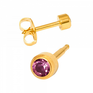 FEBRUARY BIRTHSTONE-Камень Аметист месяц февраль позолоченный