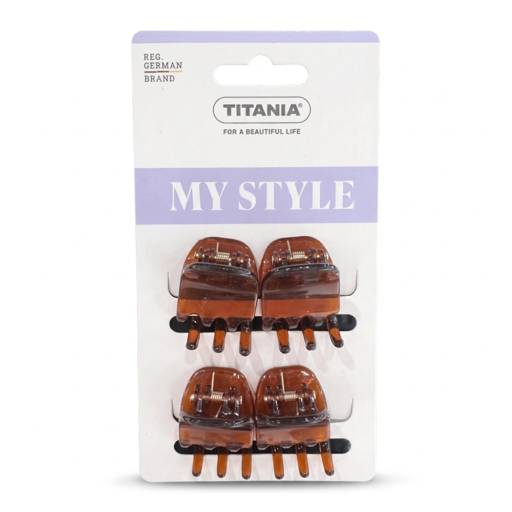 PRONG CLIP, MEDIUM, 6 PCS., BROWN - ЗАЖИМЫ ДЛЯ ВОЛОС