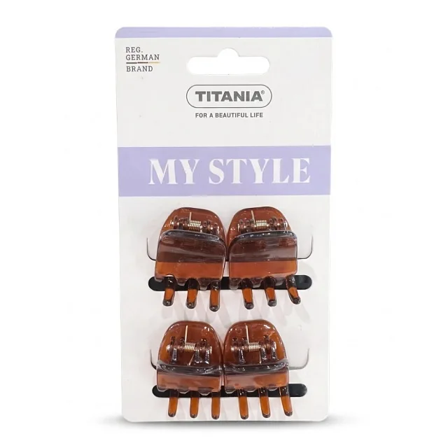 PRONG CLIP, MEDIUM, 6 PCS., BROWN - ЗАЖИМЫ ДЛЯ ВОЛОС