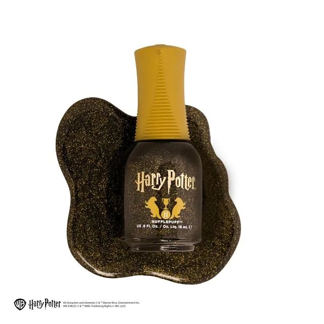 HARRY POTTER NL HUFFLEPUFF - ЛАК ДЛЯ НОГТЕЙ, КОРИЧНЕВЫЙ С БЛЕСТКАМИ, 18 МЛ.