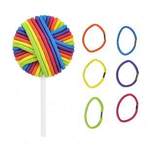 Резиночка для волос, собранные в форме леденца "HAIR TIE LOLLIPOPS", 24шт. (ассорти)