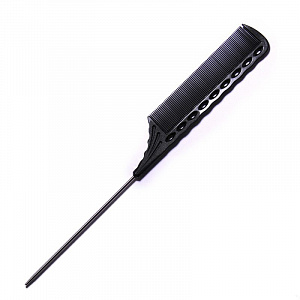 TAIL COMB METAL TAIL CARBON - Расческа для окрашивания с металлическим хвостиком, карбоновая, с анти