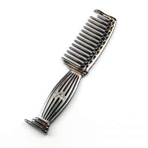 LUXURY COLLECTION COMB BLACK - Расческа металлическая Парфенон, Коллекция Люкс, длина 225мм, черная