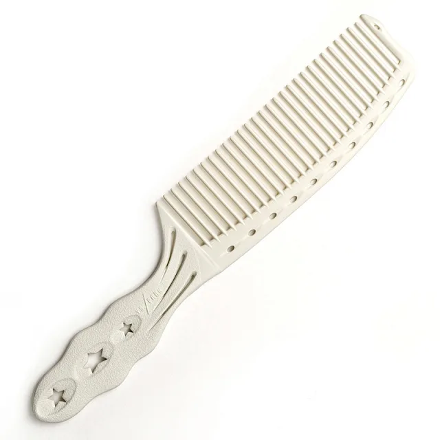 HALF MOON COMB WHITE -Расческа для стрижки Полумесяц со средними зубчиками, белая, длина 198 мм