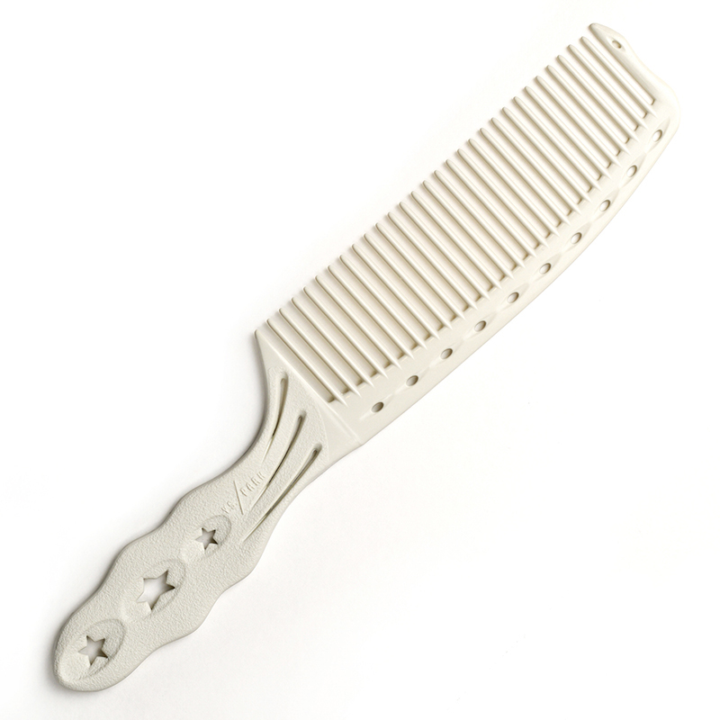 HALF MOON COMB WHITE -Расческа для стрижки Полумесяц со средними зубчиками, белая, длина 198 мм