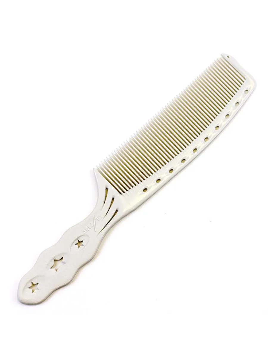 HALF MOON COMB WHITE-Расческа для стрижки Полумесяц с частыми зубчиками, белая, длина 198 мм.