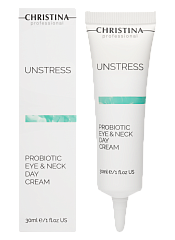 CHRISTINA Unstress Probiotic Eye & Neck Day Cream - дневной крем с пробиотическим действием для кожи вокруг глаз и шеи , 30 мл. УЦЕНКА