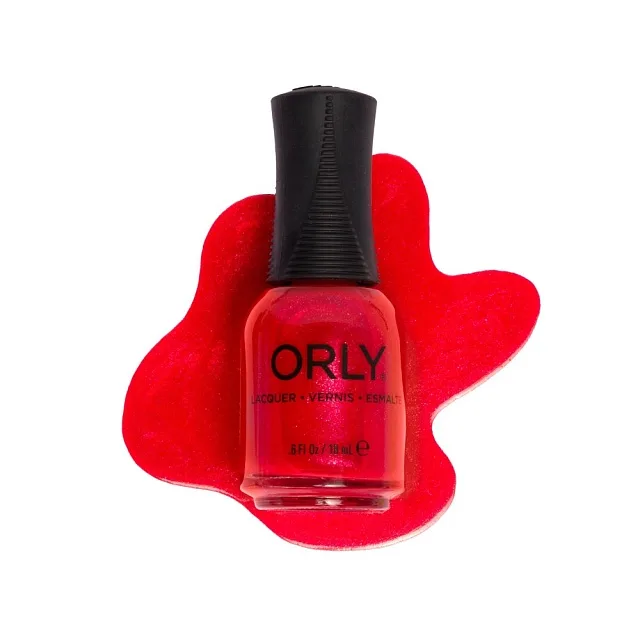 ORLY® LAQ US .6 Fl. Oz. / Oz. Liq. 18 mL e OH LA LA -ЛАК ДЛЯ НОГТЕЙ, КРАСНЫЙ С БЛЕСТКАМИ, 18 МЛ.