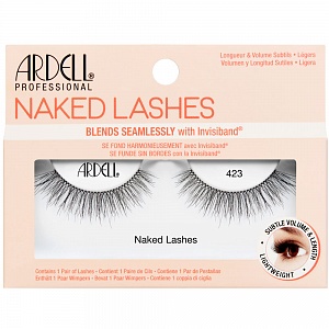 Ресницы подиумные "NAKED LASHES", для придания утонченного объема, модель №423, чёрные.