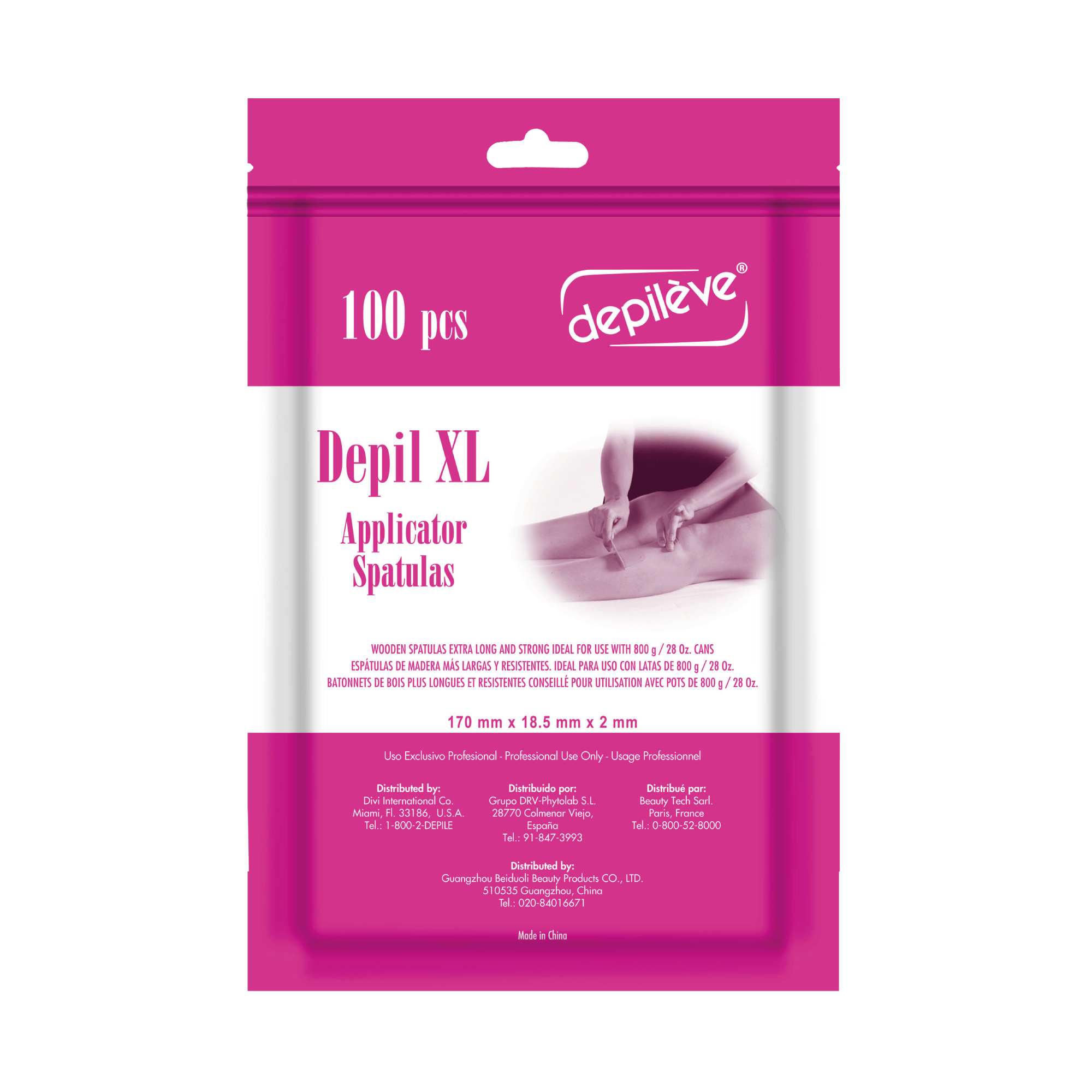 DEPILEVE 100 EXTRA LONG BODY SPATULAS - ШПАТЕЛЯ ДЕРЕВЯННЫЕ ДЛЯ НАНЕСЕНИЯ ВОСКА