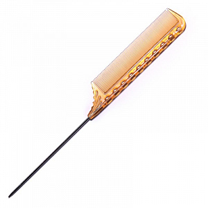 TAIL COMB METAL TAIL CAMEL - Расчёска для окрашивания с металлическим хвостиком, пластиковая, янтарн