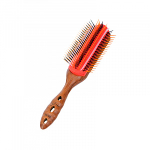PRO WOOD STYLER 11ROWS - Щетка для волос "Pro Wood Styler", нейлоновая щетина, 9 рядов, с деревянной