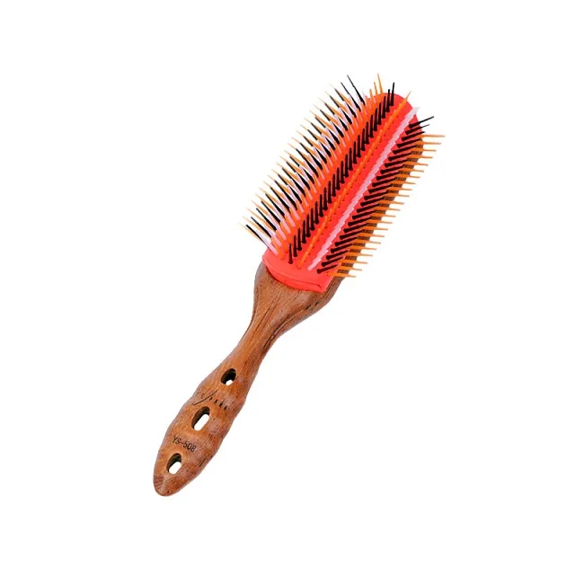 PRO WOOD STYLER 11ROWS - Щетка для волос "Pro Wood Styler", нейлоновая щетина, 9 рядов, с деревянной