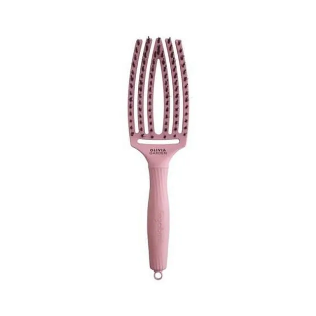 Массажная щётка FINGERBRUSH Boar&Nylon ThinkPink 2024, светло-розовая.