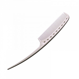 TAIL COMB WHITE - Расческа для укладки с хвостиком в форме "полумесяца", изогнутая, пластиковая, бел