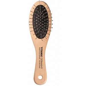 WIRE MASSAGE BRUSH, WOOD,11 ROWS - ЩЕТКА МАССАЖНАЯ ДЛЯ ВОЛОС