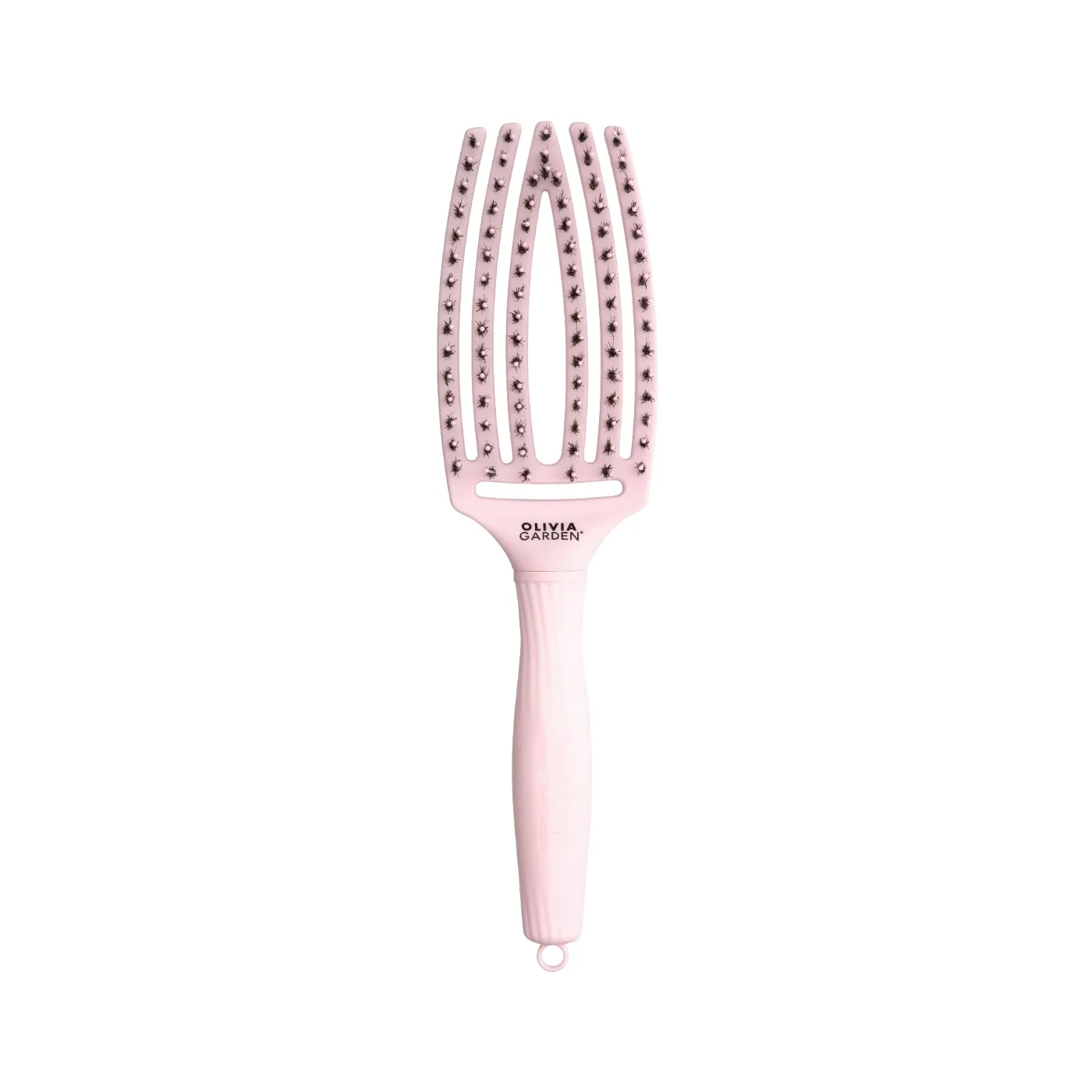 FINGERBRUSH Care Iconic Boar&Nylon Pastel Pink M-Массажная щётка Care Iconic Boar&Nylon, розовая Med