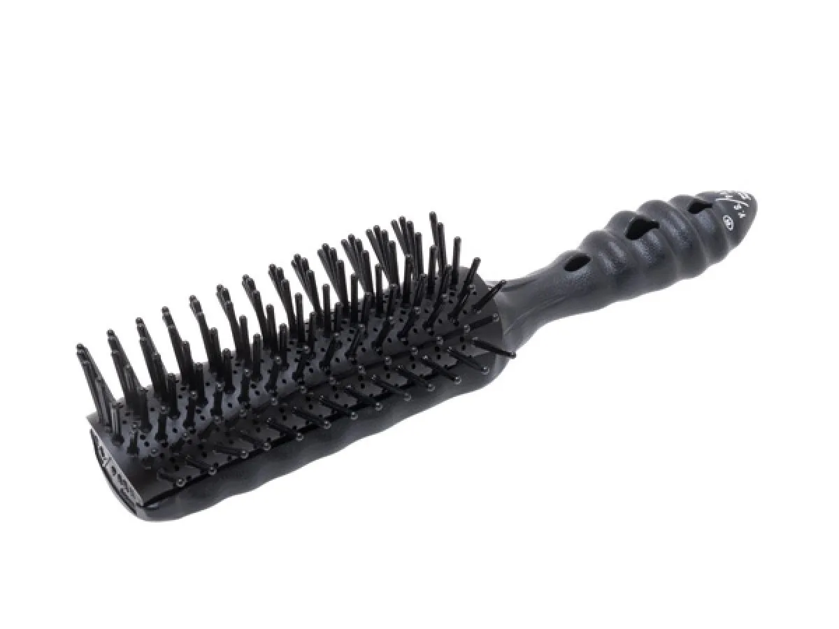 LAP AIR VENT STYLER CARBON BLACK-Щётка для волос с нейлоновой щетиной, чёрная, с пластиковой эргоном