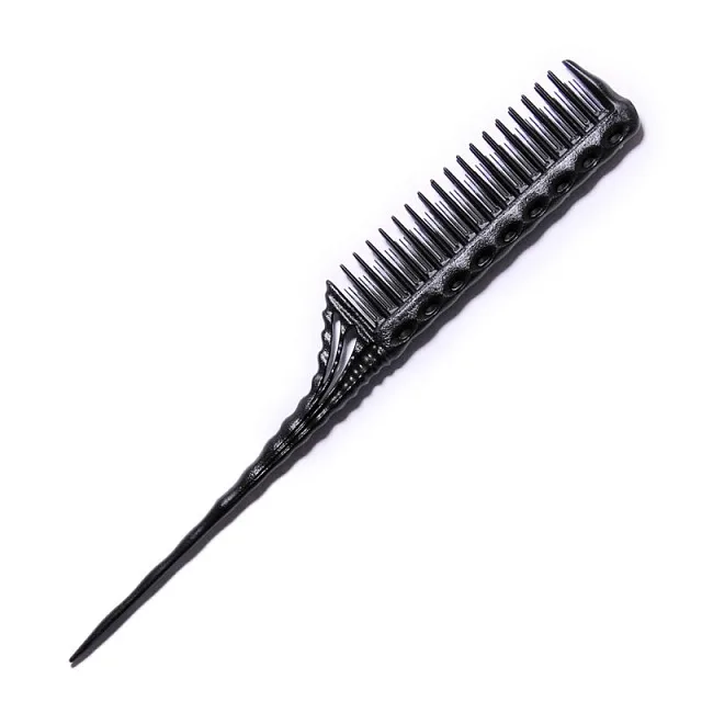TAIL COMB PLASTIC TAIL BLACK - Расческа для начеса с хвостиком, пластиковая, черная, длина 218мм.